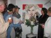 Alexi Allens discusses her Marilyn Monroe oil painting (photo courtesy of Pamela Mesaros/OC Register)